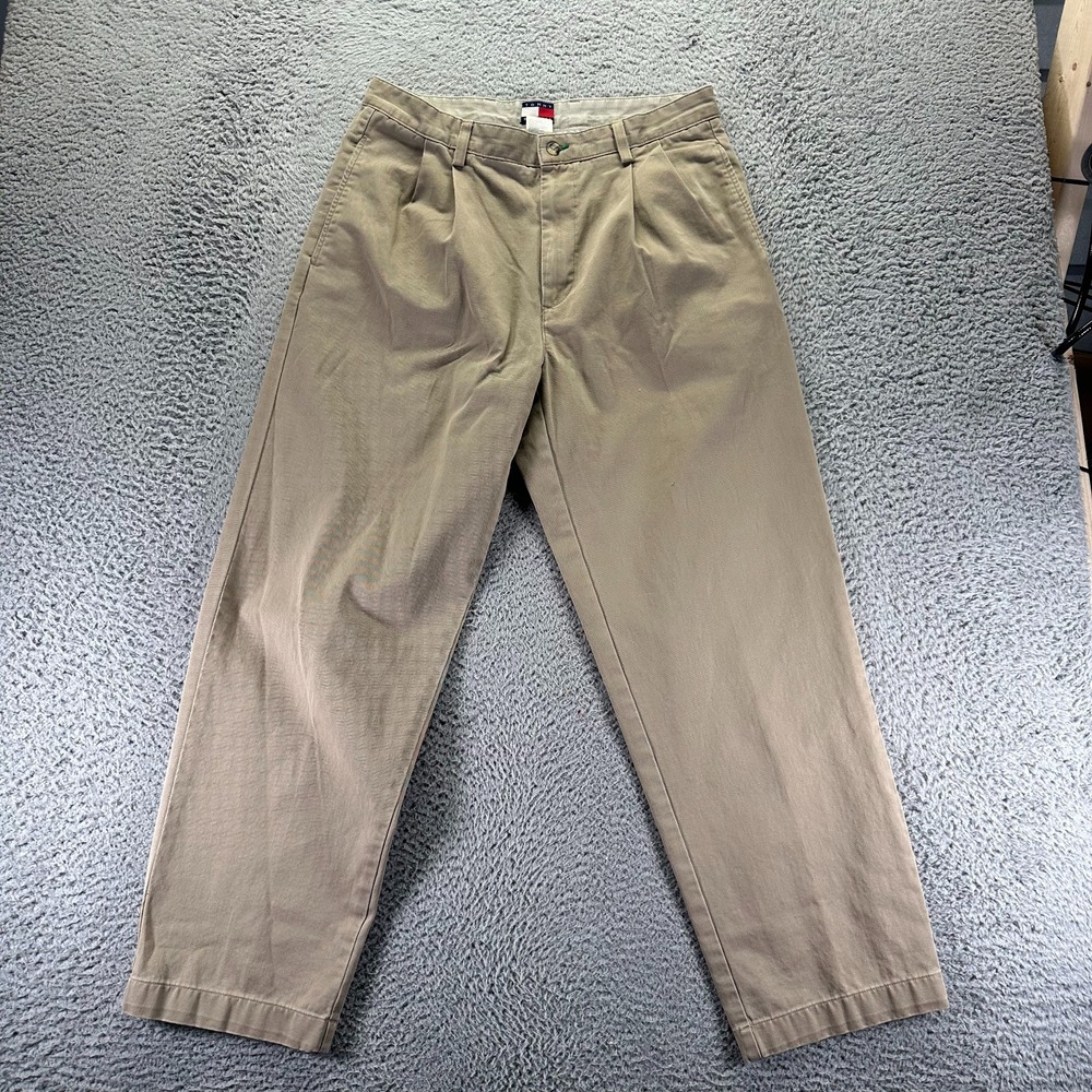 Tommy Hilfiger Pant Mens 32x29 Brown Cotton Chino Straight Leg Preppy Business